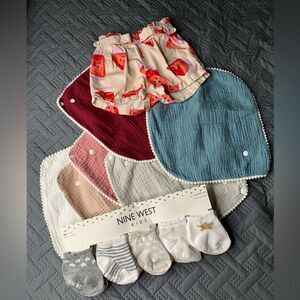 Baby Shorts Socks Bib Set